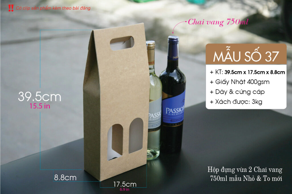 Hộp đựng rượu vang 2 chai