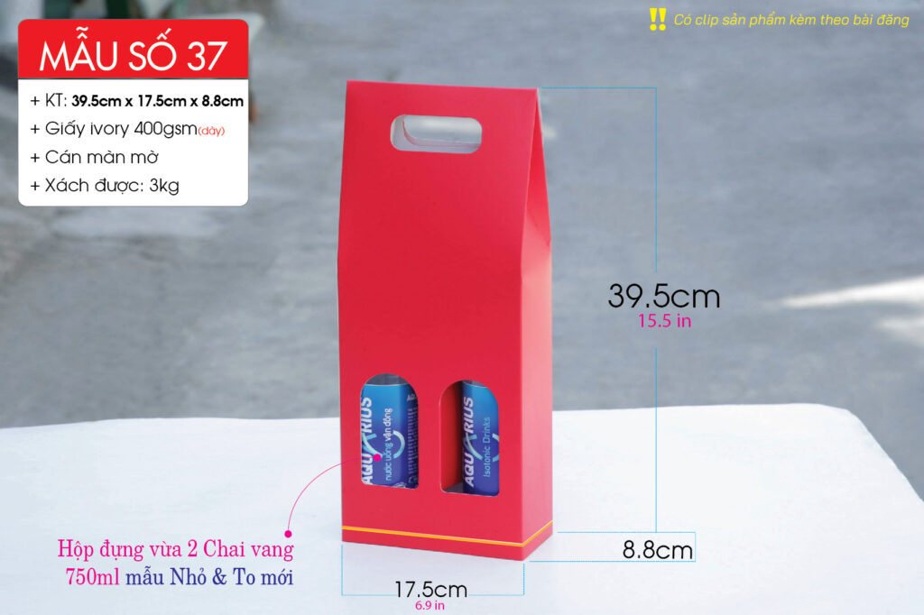 Hộp đựng rượu vang 2 chai