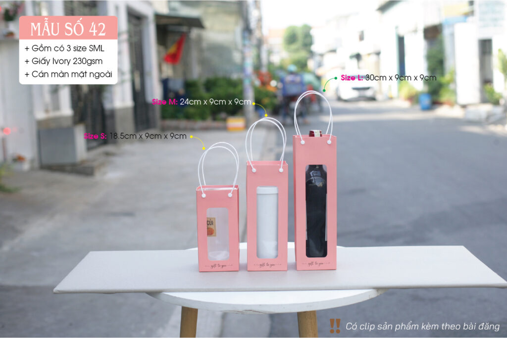 Túi đáy vuông dáng đứng hiện tại có 3 size SML và 2 màu để lựa chọn.