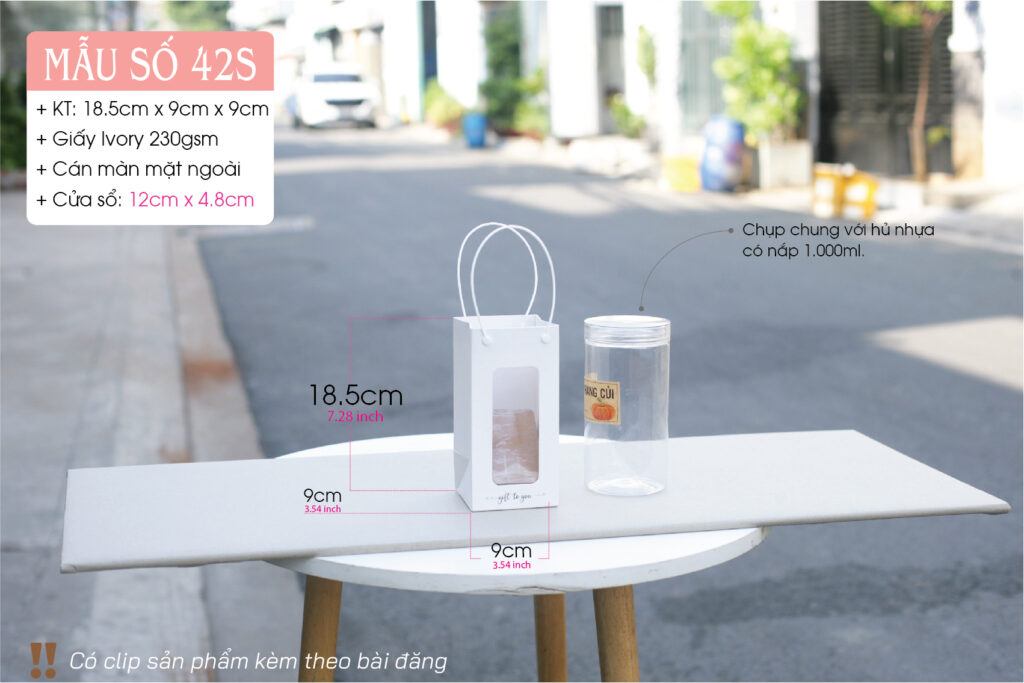 Túi 42 size S đựng vừa 1 hủ nhựa nắp nhôm 1.000 ml.