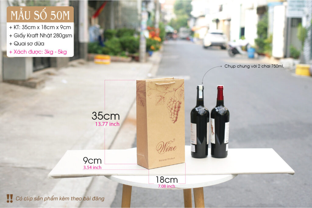 Size M, dành cho 2 chai 750ml