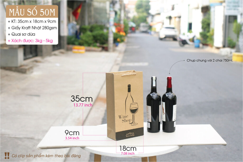 Size M, dành cho 2 chai 750ml