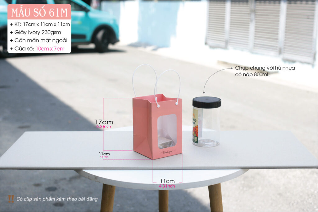 Túi 61M chụp chung với hủ nhựa 800ml