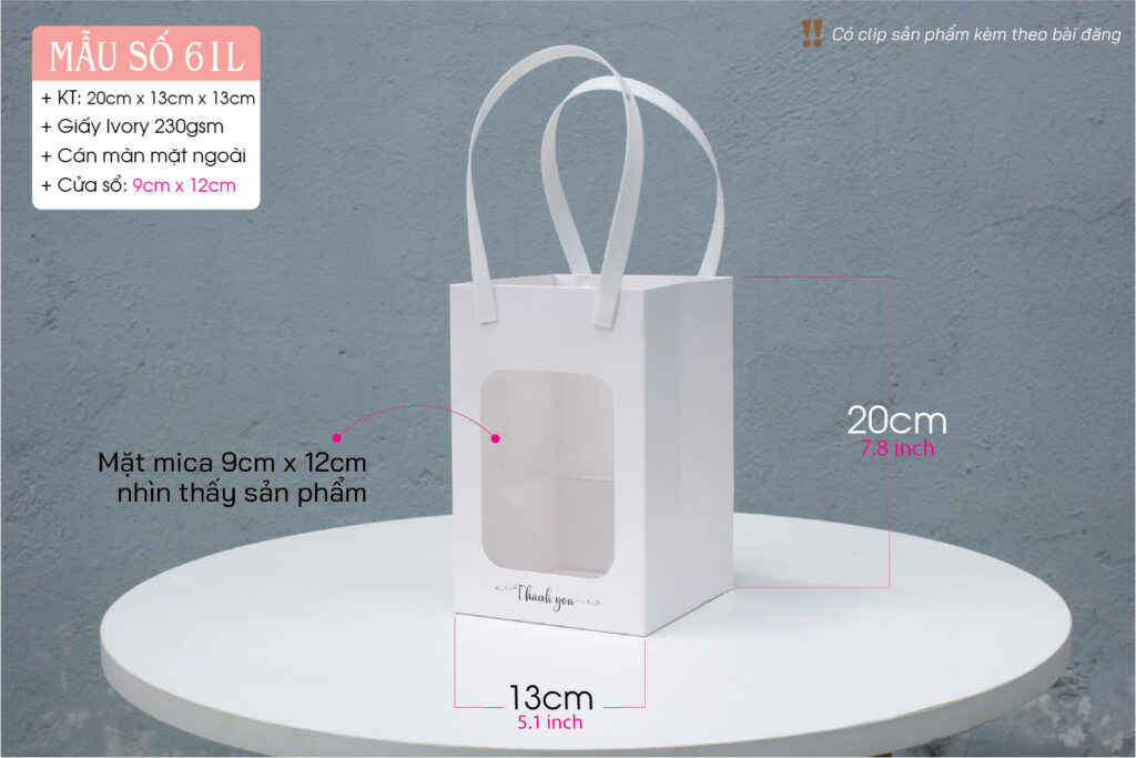 Túi có 2 màu Trắng & Hồng cam để lựa chọn.