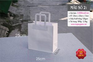 Túi giấy kraft trắng đựng đồ thời trang nam nữ - Màu trắng trơn