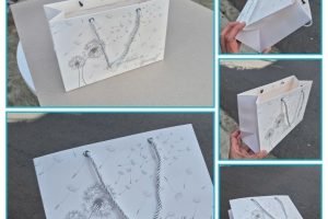 Paper bags with ribbon handles