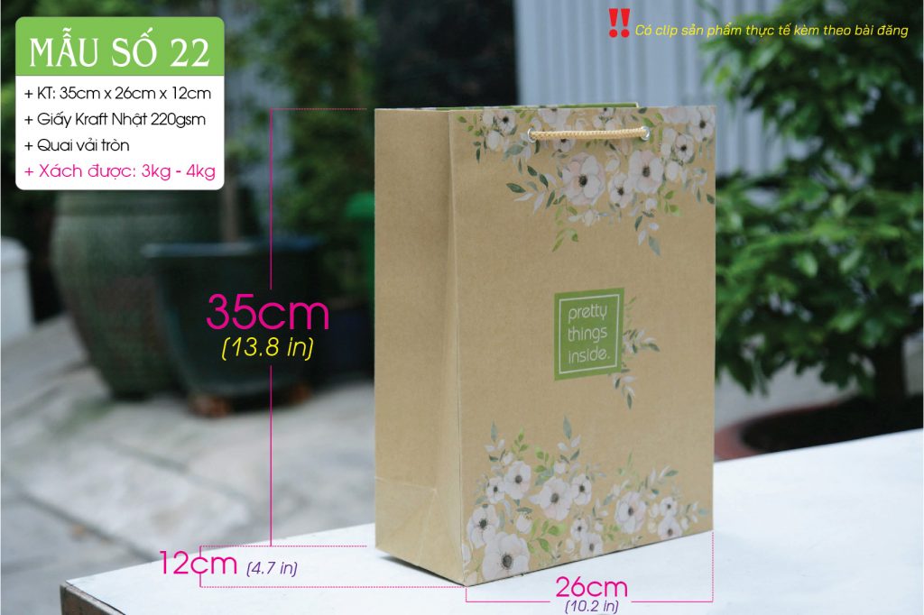 Túi giấy thời trang - Chất liệu giấy Kraft do Cty Vũ Thị sản xuất và phân phối