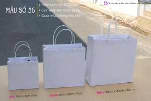 Túi giấy tờ Trắng vuông đựng sản phẩm thời trang và năng động hiện tại với 3 size SML đơn giản và dễ dàng lựa chọn