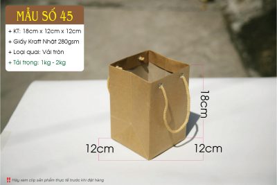 Túi giấy kraft đáy vuông - Square bottom paper bag