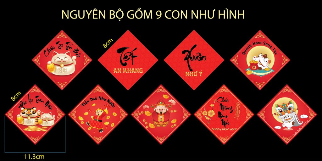 Tem decal trang trí Tết - Sticker for lunar new year