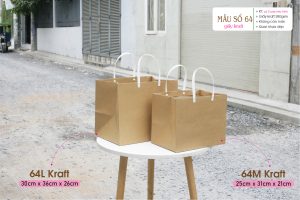 Túi đựng hộp quà có loại giấy kraft được sản xuất từ các nguyên liệu recyclable hoặc biodegradable, góp phần bảo vệ môi trường so với túi nhựa.