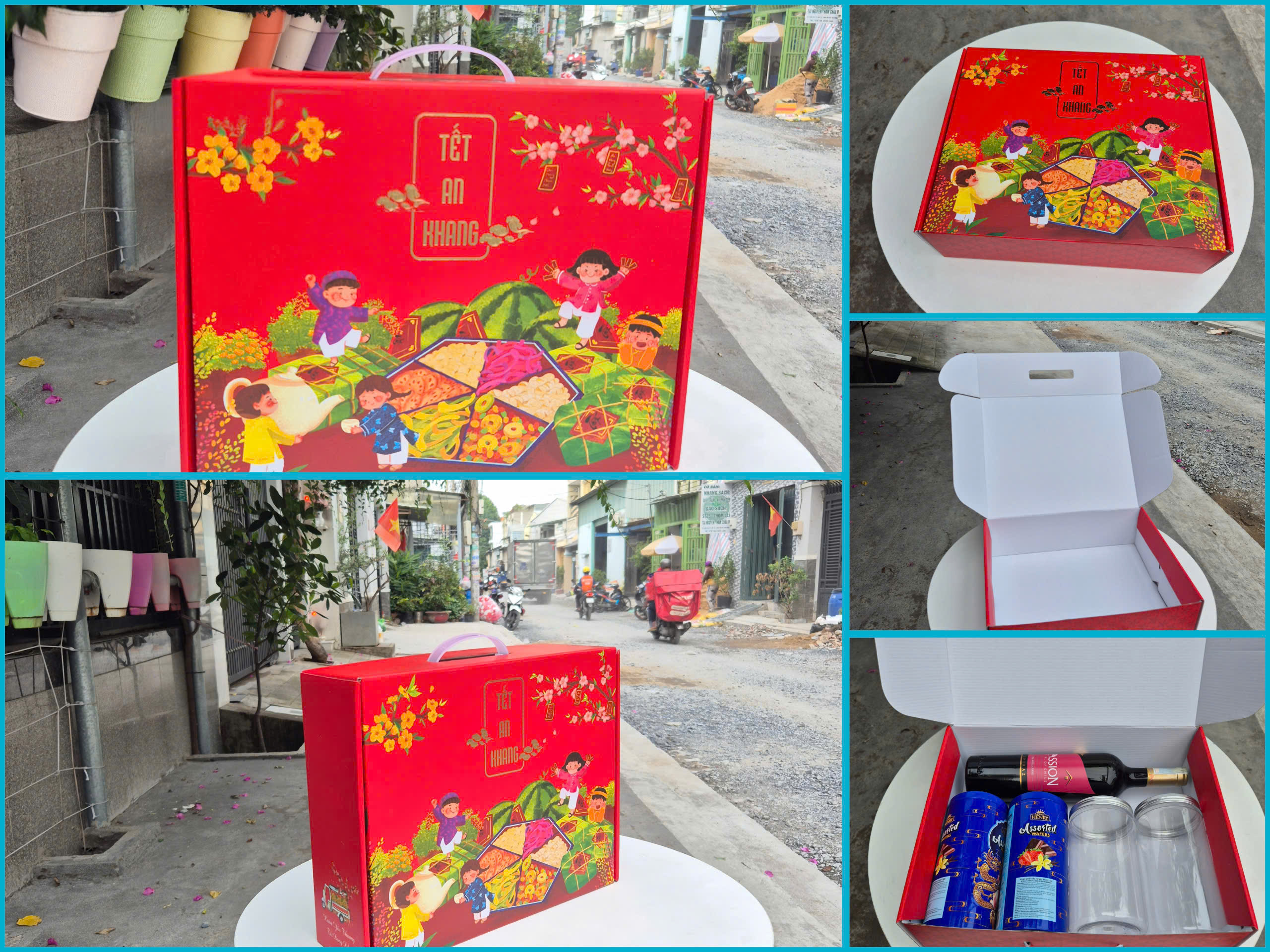 Hộp quà Tết size Nhỏ: 36cm x 29cm x 11cm 💲 Giá bán: 25.000 đồng/cái