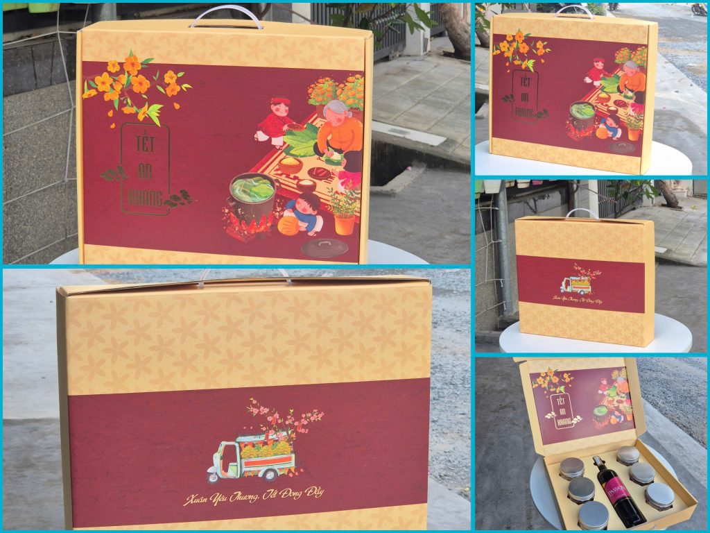 Hộp quà Tết size Lớn: 41cm x 36cm x 8,6cm 💲 Giá bán: 30.000 đồng/cái