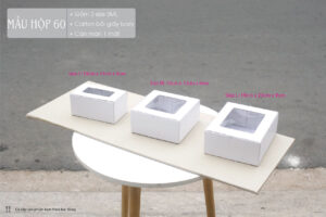Hộp carton trắng hiện có 3 size SML - Có mặt kính dùng làm hộp ship COD hoặc đựng hàng hóa cao cấp.