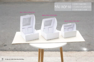 Hộp carton trắng hiện có 3 size SML - Có mặt kính dùng làm hộp ship COD hoặc đựng hàng hóa cao cấp.